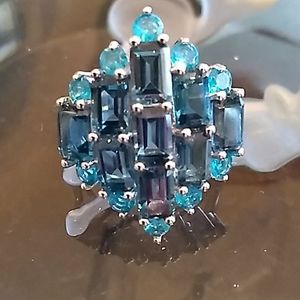 Colleen Lopez London Blue Topaz and Apatite Ring